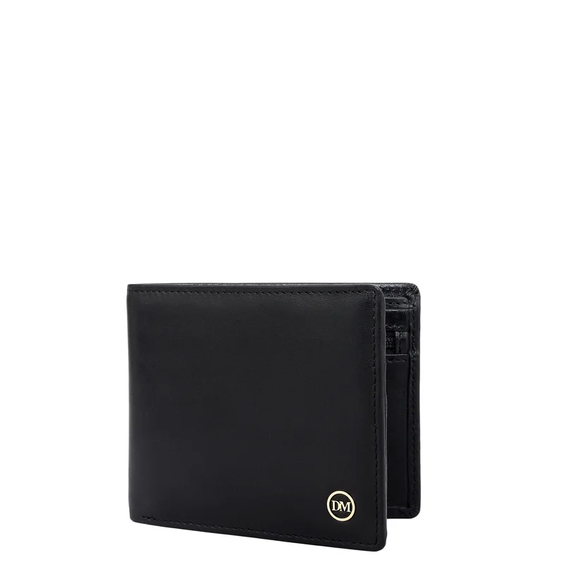Da Milano Black Bifold Leather Mens Wallet